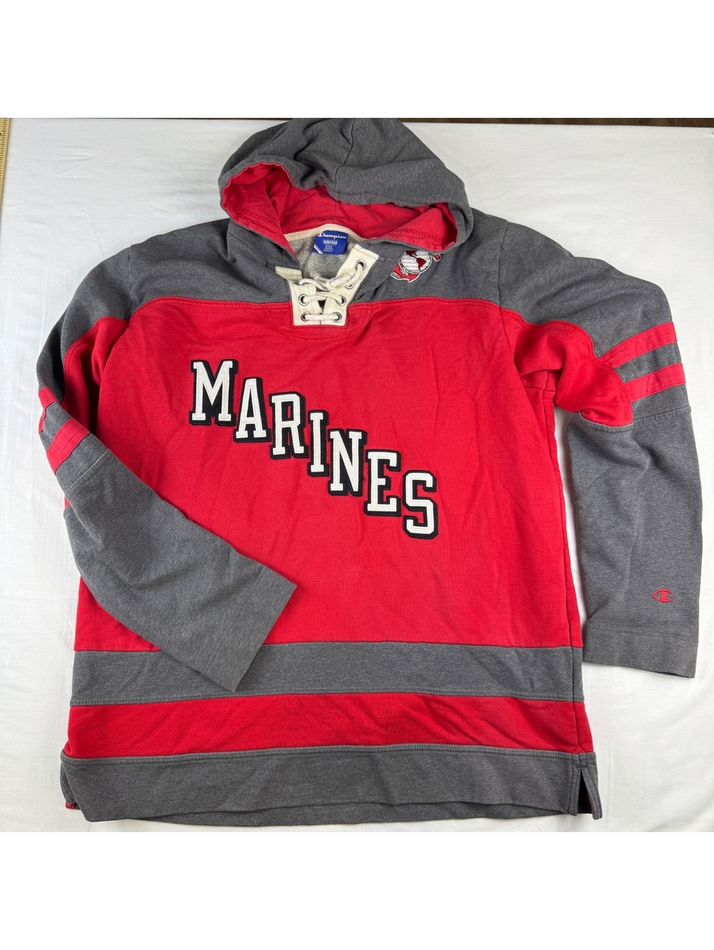Champion Heritage Marines Pullover Hoodie XXL Red and Gray